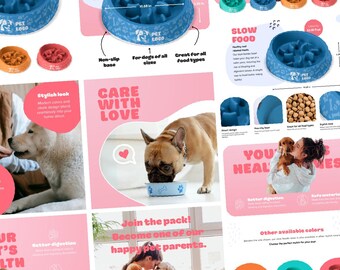 Plantillas de diseños de productos de Amazon Paquete de imágenes de contenido y listados A+ Conjunto de descarga digital de Canva para vendedores de Amazon