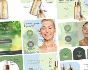 Plantillas Diseños de productos de Amazon Contenido A+ Canva Descarga digital Listado para vendedores de Amazon Tema Beauty Plant