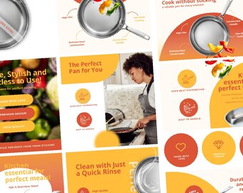 Plantillas de diseños de productos de Amazon Paquete de imágenes de contenido y listados A+ Conjunto de descarga digital de Canva para vendedores de Amazon