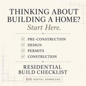 New Home Build Checklist | Residential Construction Planner (Digital Download PDF)