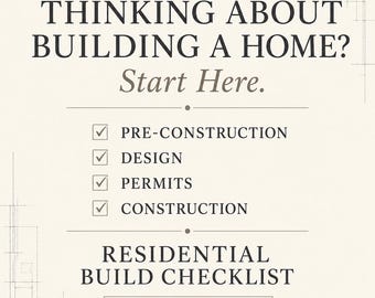 New Home Build Checklist | Residential Construction Planner (Digital Download PDF)