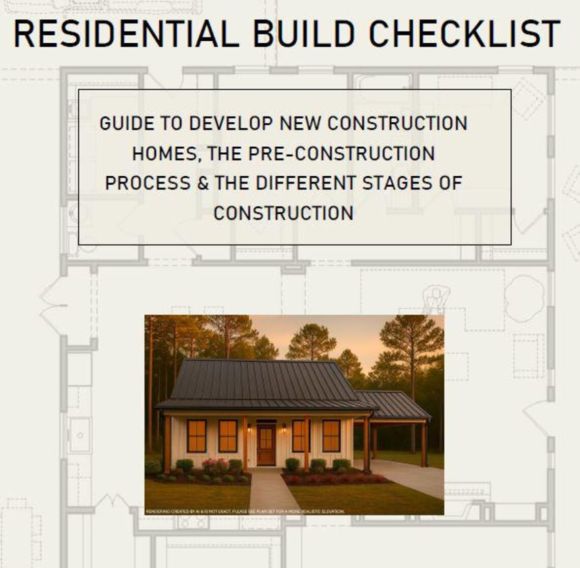 Residential Build Checklist | New Construction Planning Guide | Pre ...