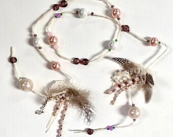 Collier Fantaisie Vert Anis Et Rose Framboise - Perles Pour Mariage Ou Soirée - Neuf