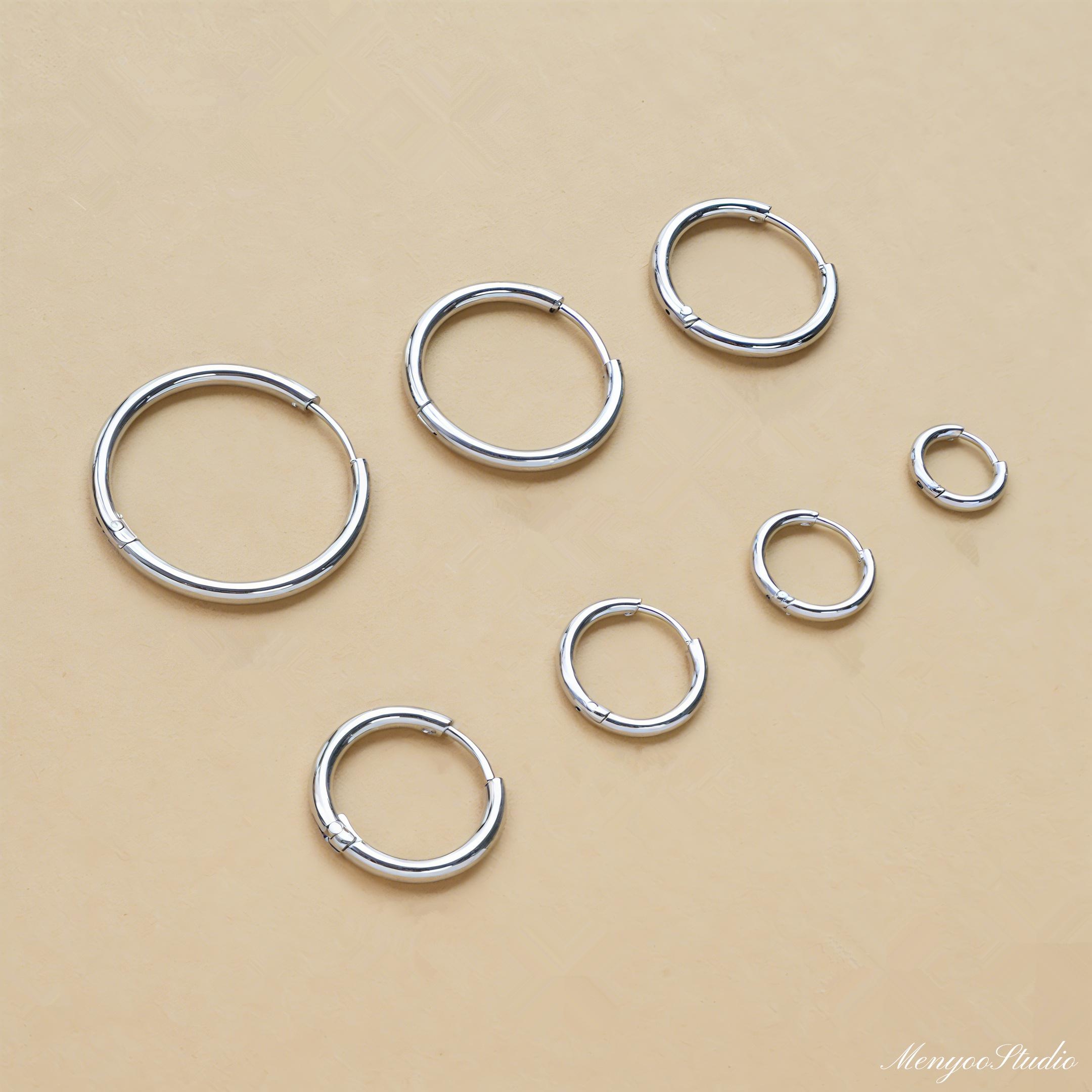 Boucles Créoles Pendantes 23 Paires Boucles D'oreilles Acier Inoxydable - Lot 26/46 Pièces Homme/femme Bijoux Homme Sans Nickel Plomb