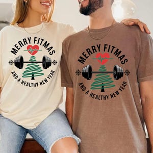 Merry Christmas Gym Shirt, Healthy Holiday Workout Tee, Fitness Lover Xmas Gift