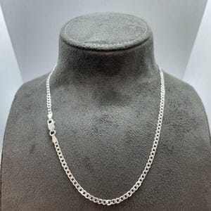 12mm Cuban Curb Chain Necklace: 14K White Gold Over Sterling Silver