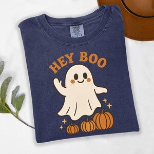 COMFORT COLORS Boo scary Halloween shirttrick or treat, kids halloween shirt top,Halloween Cute Ghost Pumpkin Cat Shirt, Cute Ghost Shirt