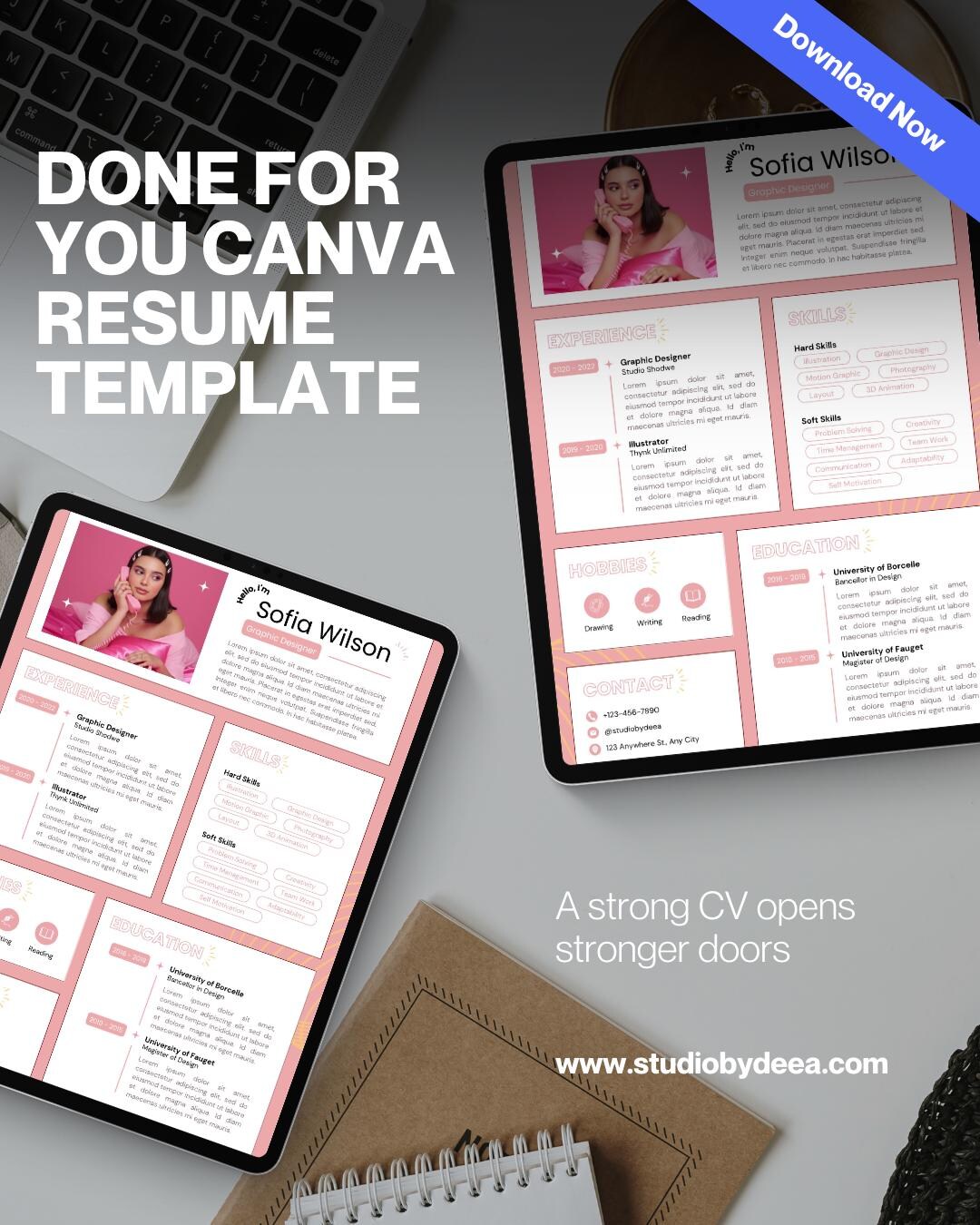 Modern Canva Resume Template | Editable CV Design (digital Download) - Etsy