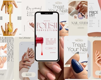 Instagram-verhaalsjablonen voor nagelstudio | Bewerkbaar canvasontwerp