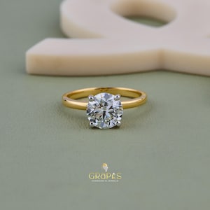2 Carat Lab Grown Diamond Solitaire Ring: IGI Certified, EF VS