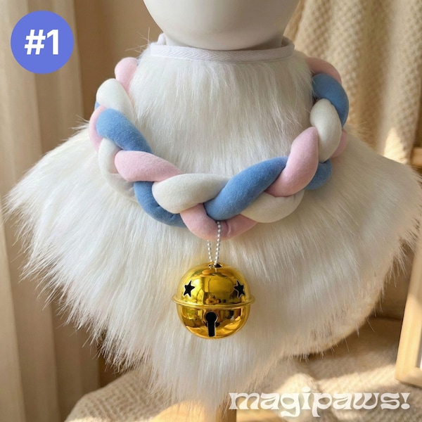 18 Colors! Fursuit Collar For Fursuit Accessory Cosplay Choker Furry Collars Kitty Collar with Bell Cosplay Cat Furry Costume Furry Cosplay
