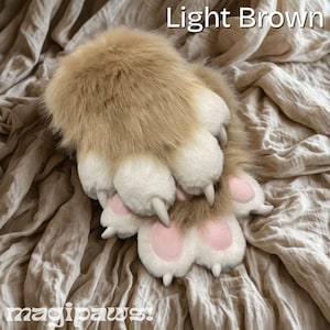 15 Colors! Furry Paws Cheap Fursuit Kemono Paws Gray Wolf Paws Dog Premade Fursuit Gloves Fur Claws Brown Fursuit Paws Black Partial Fursuit
