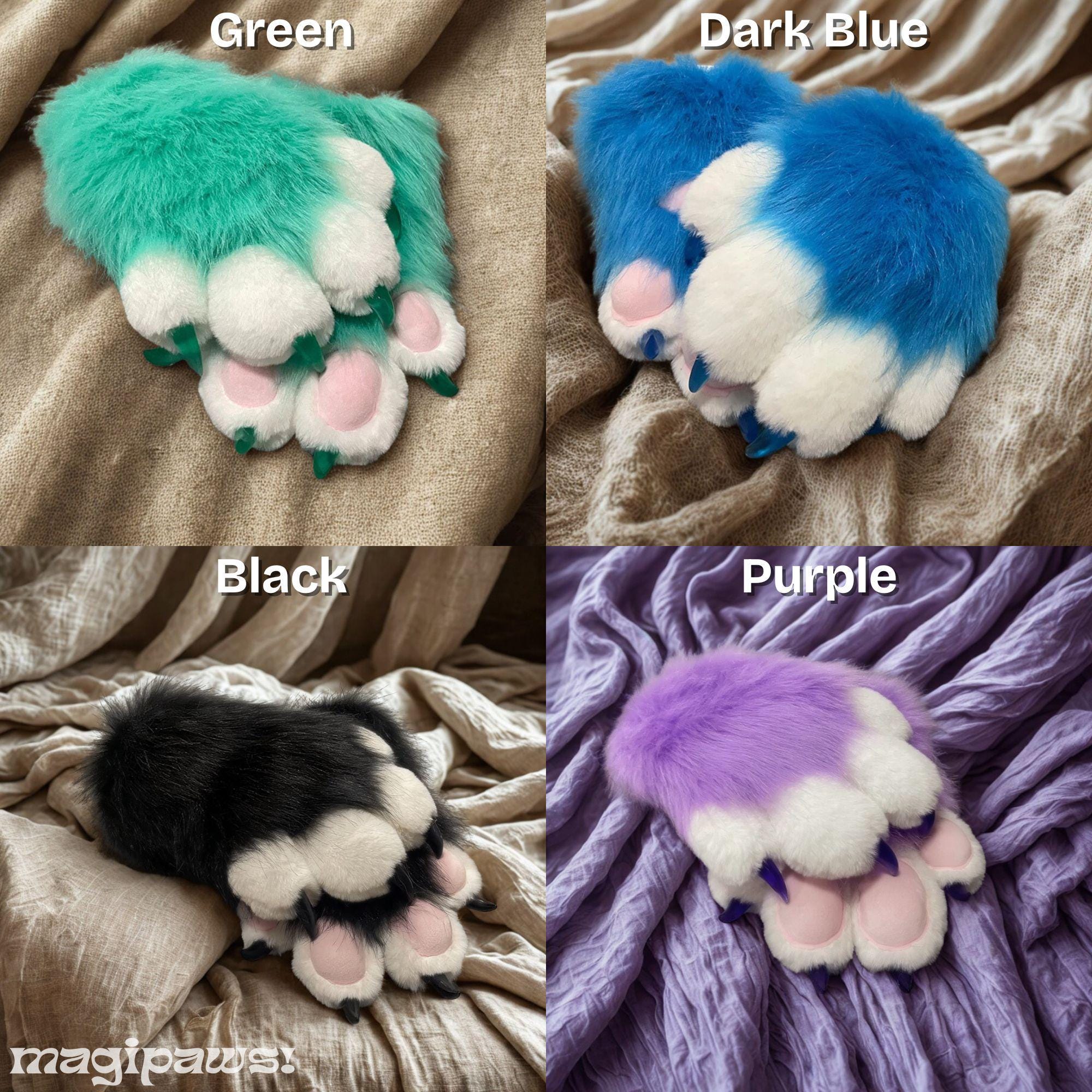 15 Colors! Fursuit Paws Cheap Kemono Furry Paws Black Wolf Paws Partial ...