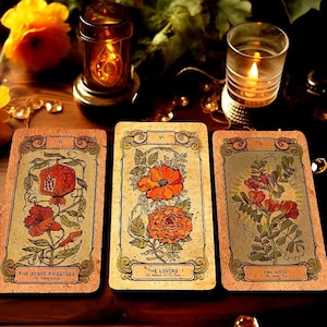 Botanical Occult Tarot Deck - Floral Witch, Tarot Cards with Guidebook, Flower Tarot Cards, Witchcraft Tarot