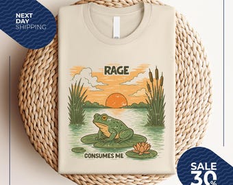 Rage Consumes Me Shirt | Frog Pond TShirt | Meme Frog Shirt | Vintage Style Unisex T-Shirt | Nature Lover Gift | Funny Frog Retro Shirt
