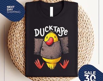 Funny T Shirt Duck Tape Print Regular Fit 100% Cotton Tee