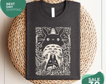 Vintage My Neighbor Totoro Sketch Shirt | Studio Ghibli Anime Tee | Totoro T-shirt | Anime t-shirt | Spirited Away Shirt