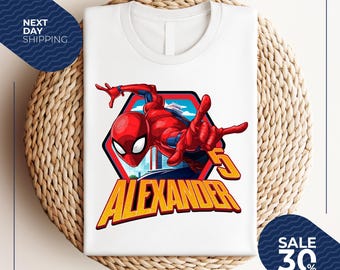 Spiderman Shirt | Personalized Spiderman Tee | Add Name/Age | Tee Designs | Toddler , Youth , Adult Sizes | Birthday party | Spiderman Gift