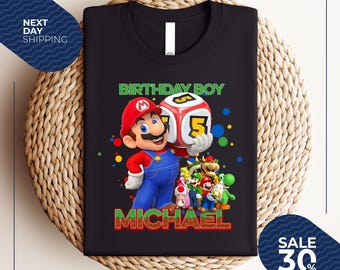 Custom Mario Birthday Shirt | Mario Shirt For Kids | Mario Birthday Shirt | Mario Birthday Party | Super Mario Birthday Shirt | Mario Tee