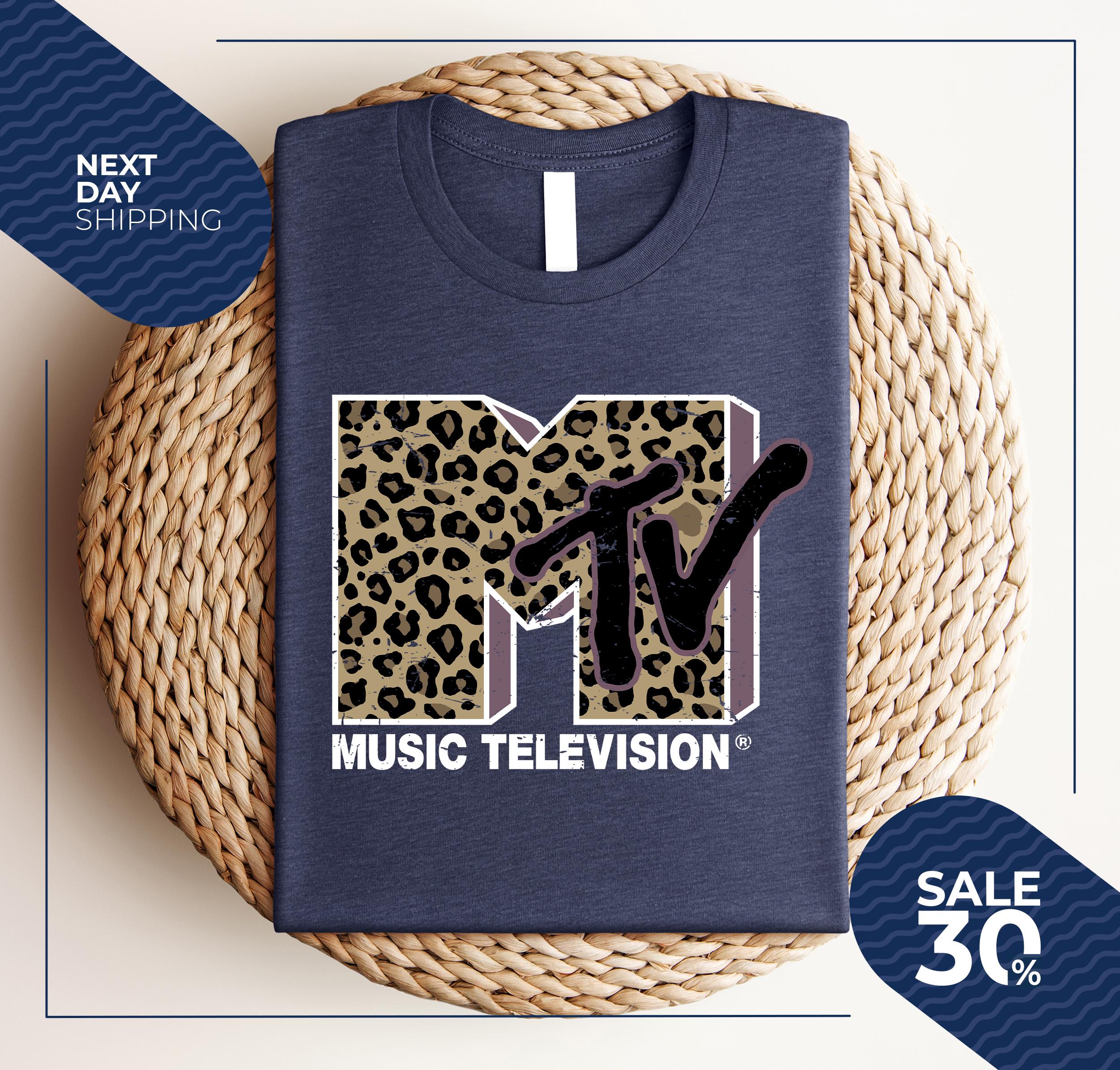 Womens MTV Classic Leopard Print Bold Logo Shirt | Music Television MTV ...
