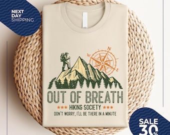 Funny Hiking T-Shirt | Out Of Breath Hiking Society Camper Shirt | Hiker Group Shirt | Hiking Shirt | Retro Hiking Shirt