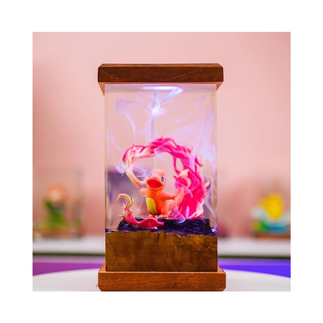 Charmander Night Light, Custom Pokemon Resin Lamp, Epoxy Resin Art ...