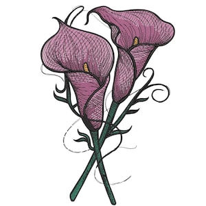 Calla Lily Flower Embroidery Design, Calla Lily Machine Embroidery File, Beautiful Flower Machine Embroidery, Flower Embroidery File, EMB