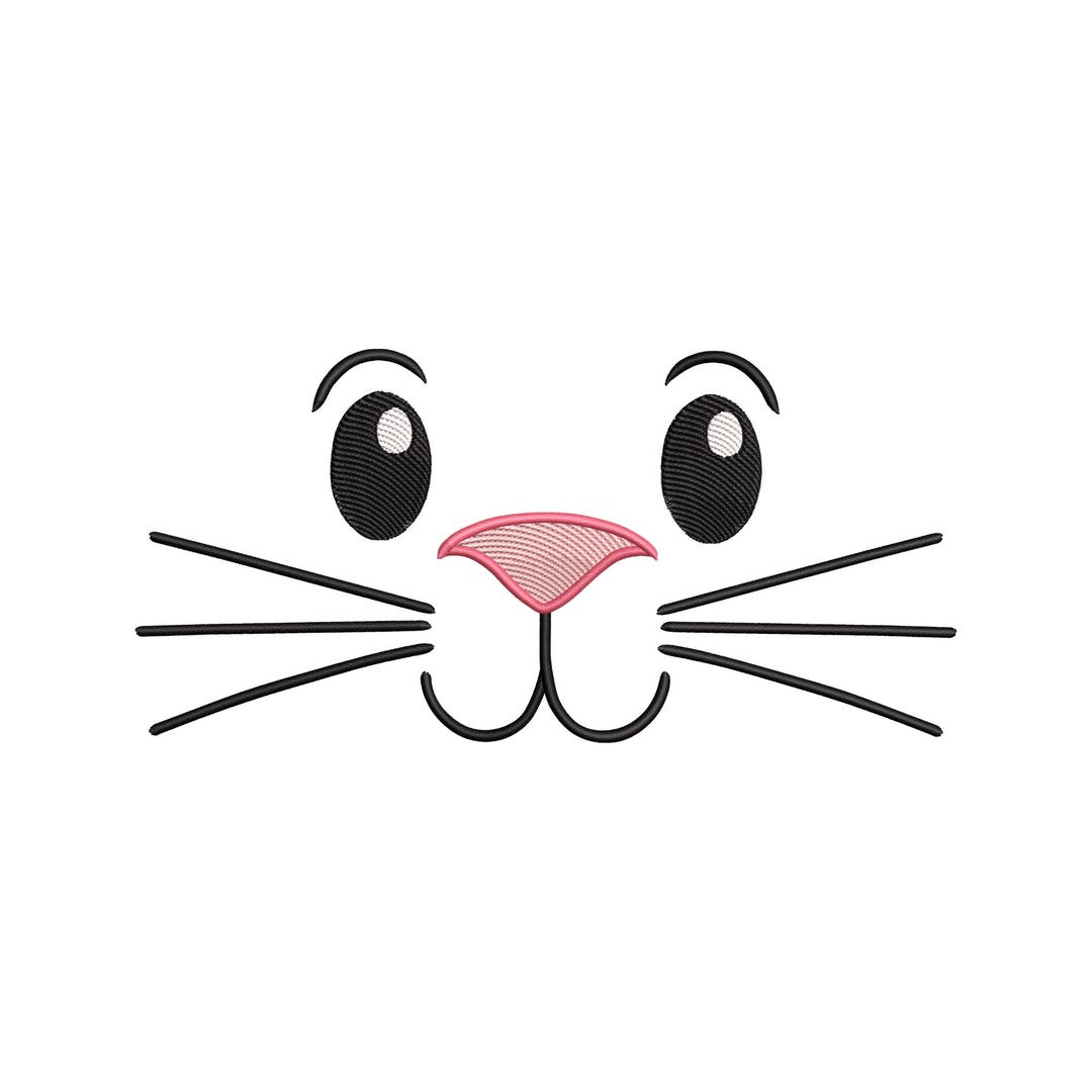 Bunny Face Embroidery Design, Simple Rabbit Head Machine Embroidery ...