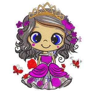 Baby Girl Embroidery Design, Princess Machine Embroidery File, Charming Princess Machine Embroidery, Childhood Princess Embroidery File