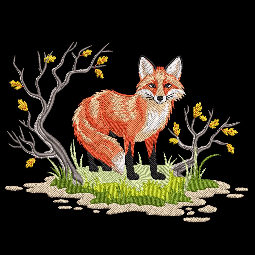 Fox Machine Images Fox Embroidery Design, Cute Fox Machine Embroidery, Wild Animal Machine ...