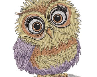 Owl Embroidery Design, Bird Machine Embroidery File, Machine Embroidery Design, Birdie Embroidery File, Owl with flowers Embroidery EMB, PES