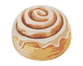 Bakery Cinnamon Bun Embroidery Design, Sweet Pastry Embroidery Pattern File, Instant Download