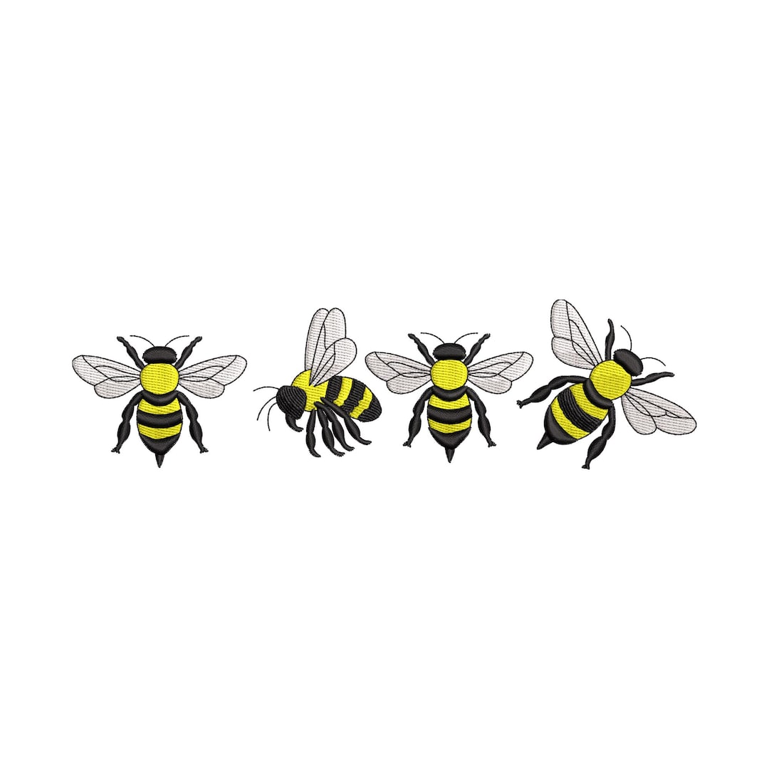 Bee Embroidery Design Bundle, Honey Insect Machine Embroidery File ...