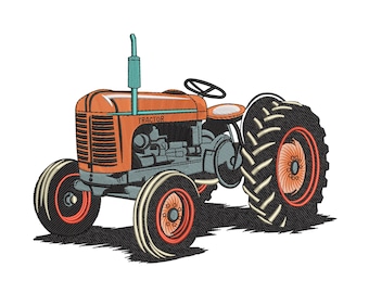 Vintage Traktor Stickdatei, Traktor Stickerei, digitale Stickdatei, Instant Download