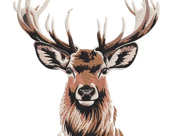 Deer Head Embroidery Design, Animal Machine Embroidery File, Deer Embroidery Design, Head Machine Embroidery File, Jungle Animal Embroidery