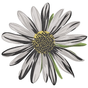 Diseño de bordado de margaritas, archivo de bordado a máquina de flores, diseño de bordado a máquina, archivo de bordado de flores simple, archivo EMB de bordado de margaritas