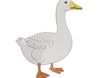 Goose Farm Animal Embroidery Design, Duck Machine Embroidery Pattern File, Instant Download