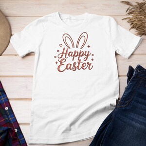 Happy Easter Script Stickdatei, Hasenohren Schriftzug, Maschinenstickerei, digitalisierte Stickdatei Bild 3