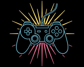 Gaming Controller Embroidery Design, Video Game Joystick Machine Embroidery File, Gamer Embroidery Pattern, Instant Download