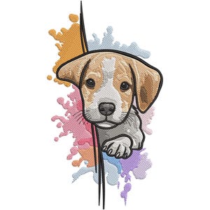 Schattige puppy hond borduurwerk ontwerpen, schattige cartoon hond borduurwerk bestand, dier borduurwerk ontwerpen, beagle puppy borduurwerk ontwerpen, EMB, PES