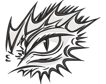 Dragon Eye Embroidery Design, Fantasy Creature Machine Embroidery File, Instant Download