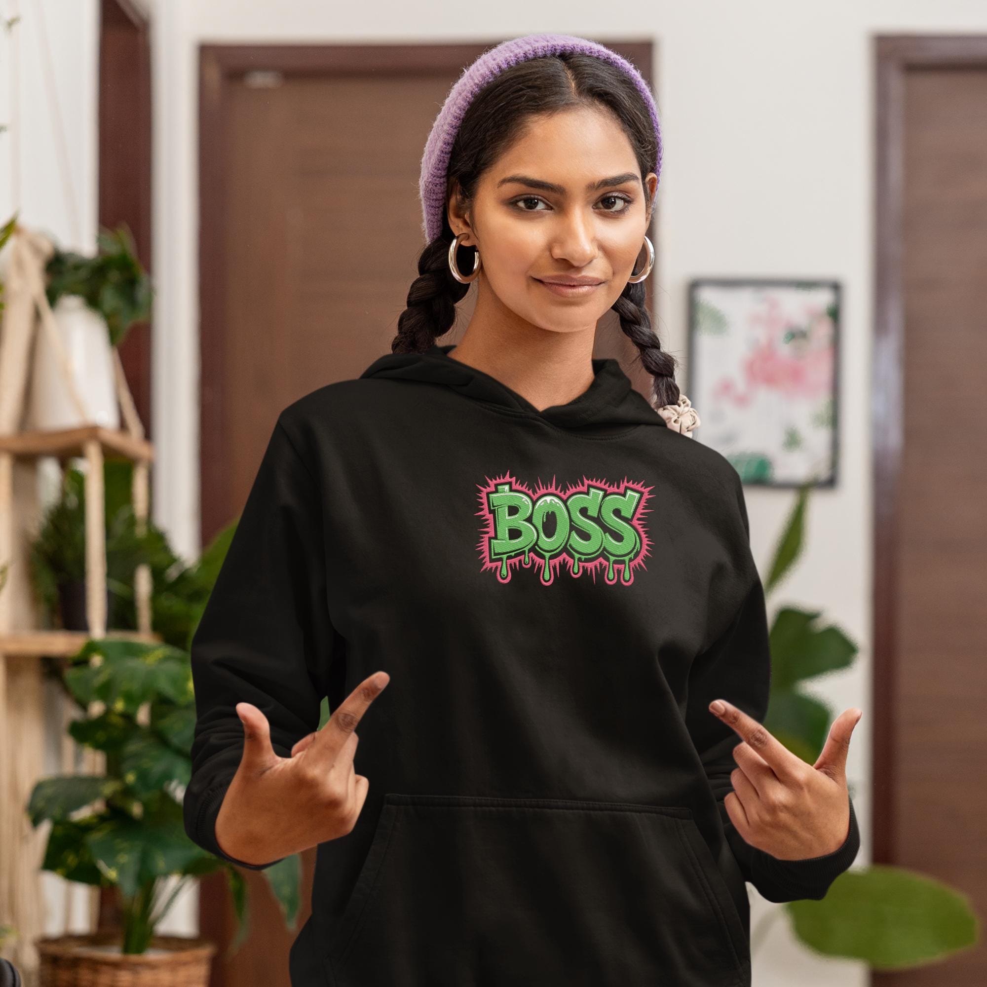 Boss Dripping Graffiti Embroidery Design, Bold Street Style Text ...