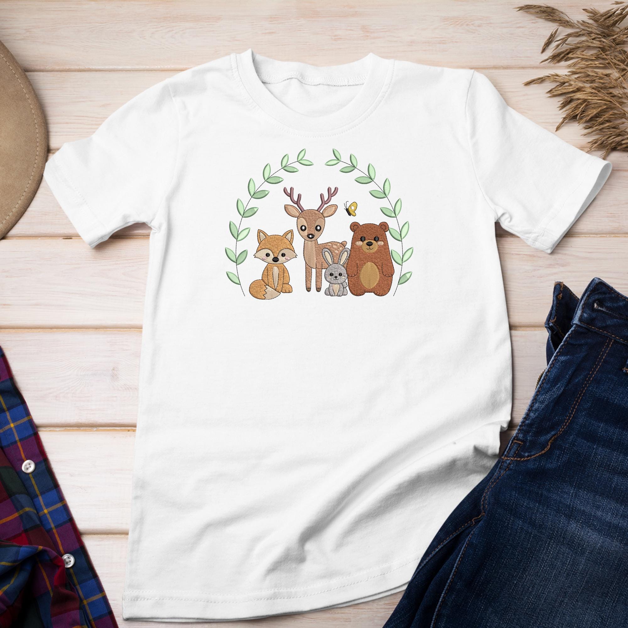 Woodland Animals Embroidery Design, Fox Deer Bunny Bear Embroidery ...