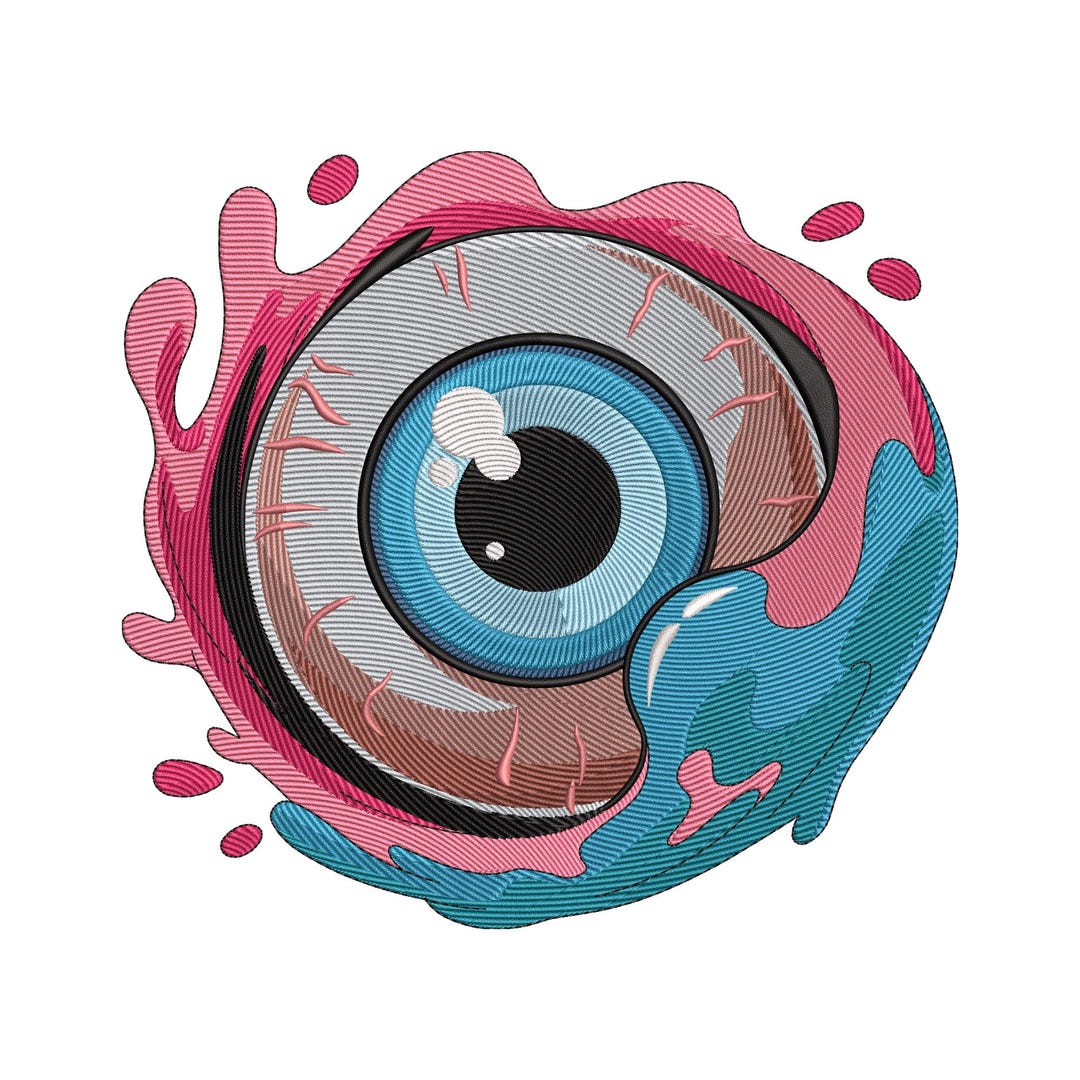Evil Eye Splash Embroidery Design, Abstract Eye Machine Embroidery File ...