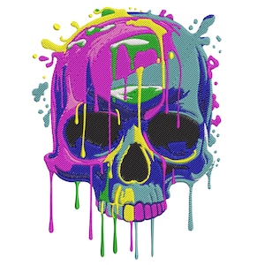Brutal Skull Embroidery Design, Skull Machine Embroidery File, Dark and Edgy Skull Embroidery File, Bold Skull Machine Embroidery EMB, PES