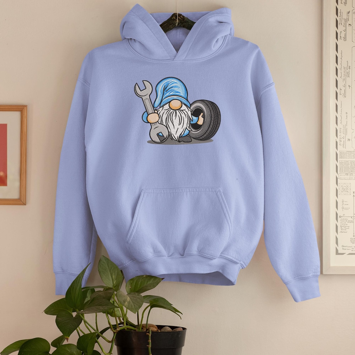 Troweled Design Embroidery For Automotive Decor Reference: Car Mechanic Gnome Embroidery Design Automotive Auto Repair Machine