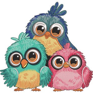Owl Embroidery Design, Owl Machine Embroidery File, Midnight Owl Embroidery Design, Forest Bird Machine Embroidery, Cute Three Owl EMB, PES