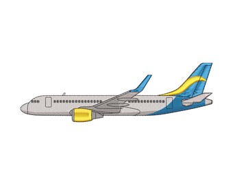 Airplane Embroidery Design, Passenger Jet Machine Embroidery File, Aviation Embroidery Pattern, Instant Download