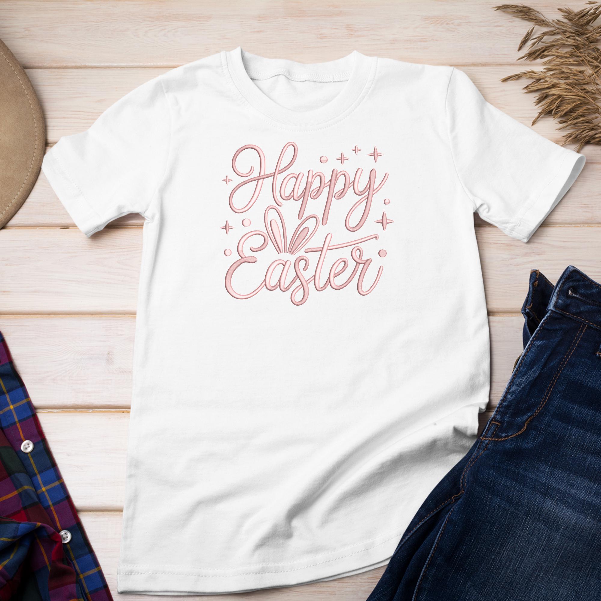 Happy Easter Script Embroidery Design, Elegant Easter Lettering Machine ...