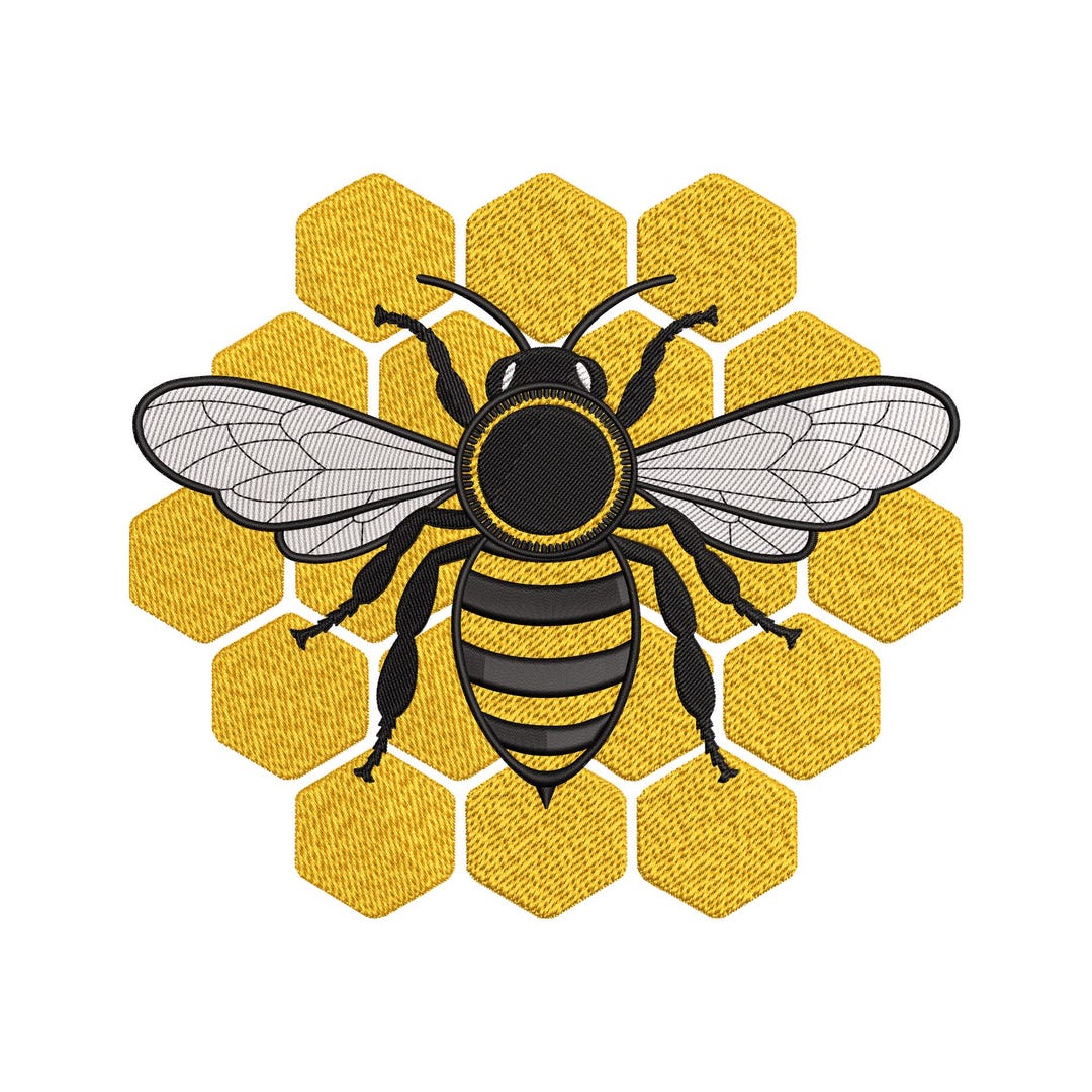 Bee Honeycomb Embroidery Design, Honey Bees Machine Embroidery File ...